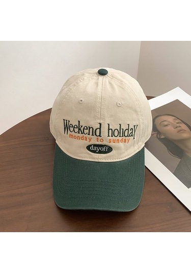 Clothing Finds Çok Yönlü Vintage Renk Bloklu Beyzbol Şapkası Hfwaz0 Yeşil