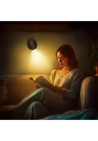 Ayt Ledx Al-xyd05 Çok Fonksiyonlu Dokunmatik Şarjlı 1200mah Duvar Aplik Type-c Şarj Girişli Led Aydınlatma Lamba Siyah