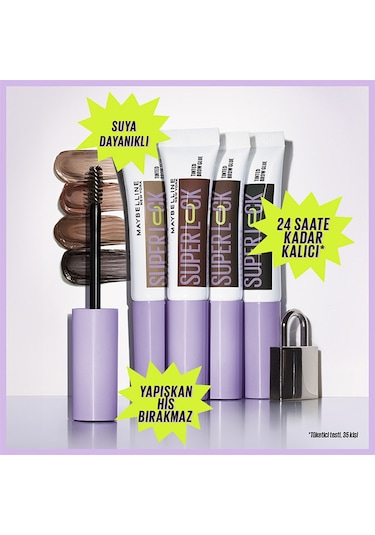 Maybelline New York Super Lock Brow Glue Kaş Sabitleyici Maskara Medium Brown