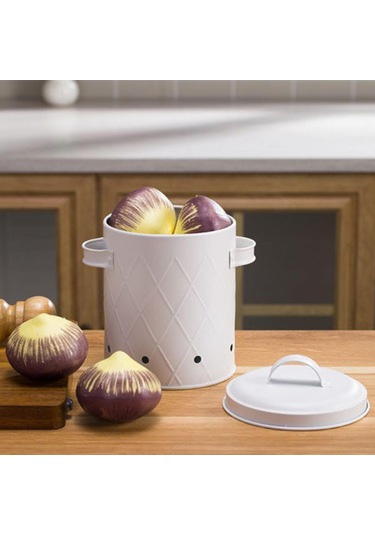 Suntek Magideal Patates Soğan Sarımsak Kutusu Sebze Saklama Beyaz-stil-b
