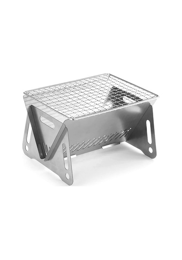 Dancemonkey Paslanmaz Çelik 304 Mangal Seti: Katlanabilir, Taşınabilir, 3 Parçalı Uygun Tasarım Gümüş Gümüş