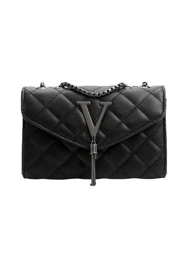 Trendy Büyük Kapasiteli Manyetik Toka Saçak Zincir Çanta Elmas Izgara Omuz Pembe Pembe