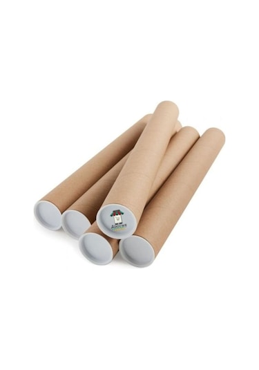 Aboowe Kapaklı Silindir Kutu Rulo Gönderi Tüpü 5Cm X 70Cm 5 Adet