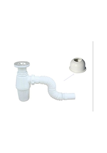 'Taslı Körüklü Lavabo Sifonu Paslanmaz Vidalı Kada Conta