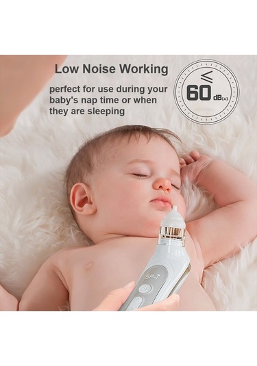 Novahub Moveevo Otomatik Bebek Burun Aspiratörü: 5 Seviye, Düşük Gürültü, Müzik & Işık, 3'lü Uç+kutu