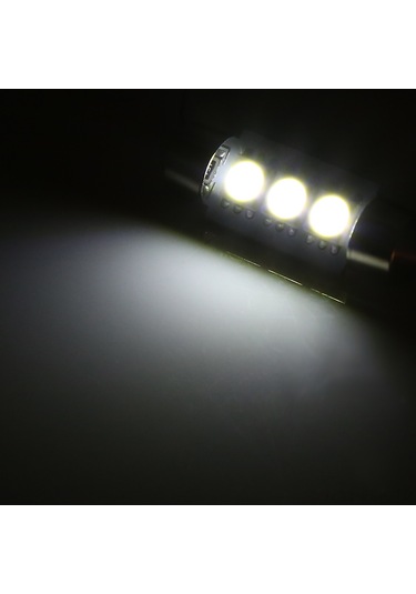 Xindoker 10 Adet 36mm 3 Led 5050 Araba Işık Bombesi - Beyaz Işık, 12v, 50.000 Saat Ömür, Kolay Kurulum Tavan, Okuma, Bagaj Işığı
