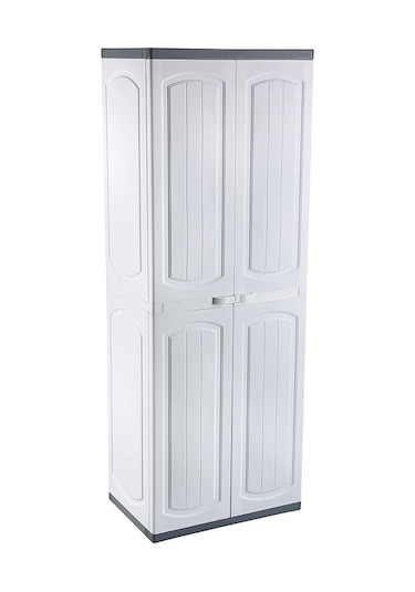 Omnipazar Clk-804 Plastik 4 Kapaklı Çok Amaçlı Banyo Dolabı Demonte Beyaz Beyaz