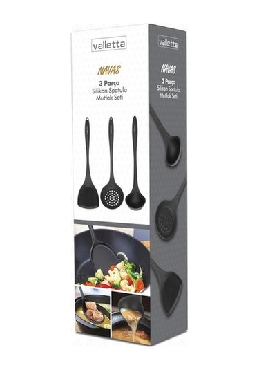 Valletta Navas 3'lü Servis Seti - Siyah Siyah