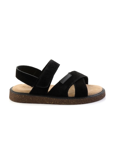 Bambi Siyah Leather Erkek Sandalet E05801030602 Siyah