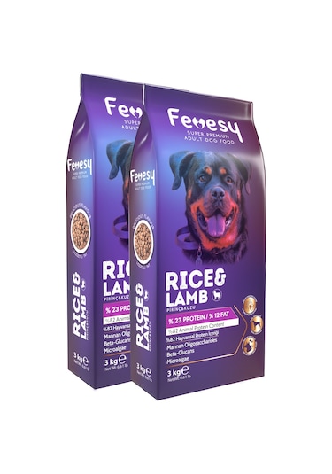 Fevesy Kuzu & Pirinçli Yetişkin Köpek Maması 2 x 3 KG