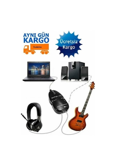 Usb Gitar Kablosu 4672P Guitar Link Bağla Çevirici Dönüştürücü Ba