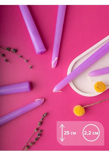 Svetıt' Şamdan İçin Uzun Mumlar Yüksek Masa Dekoratif 211469755 Leylak