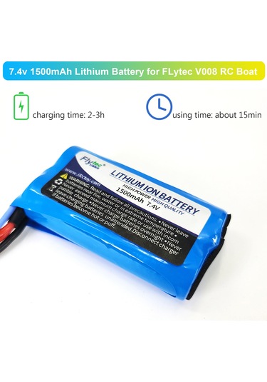 Honmex Flytec V008 Rc Tekne İçin 7.4v 1500mah Yüksek Kapasiteli Güvenli Lityum Pil Uzun Kullanım Süresi