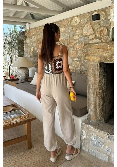 Jasmin Süzüneli Keten Tulum 1280-08 Bej
