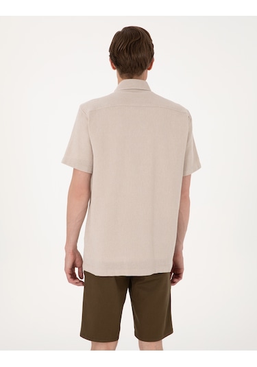 Pierre Cardin Erkek Bej Gömlek Kısa Kollu 50307070-vr011 Bej