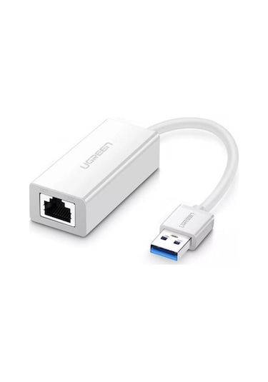 Ugreen USB-A to RJ45 1000Mbps Gigabit Ethernet Çevirici Dönüştürücü Adaptör Beyaz