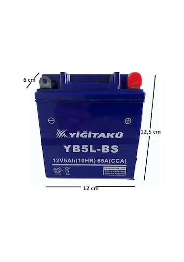 12 V 5 Ah Yiğit Akü Yb5l Bs Motorsiklet Aküsü