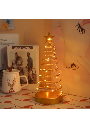 Mufunye Demir Spiral Yıldız Şekilli Noel Dekorasyon Lambası, Islak Beyaz Işık, Oda Aydınlatma Ve Zırhlı Vitrin Aletleri Pil Dahil Değil Diğer