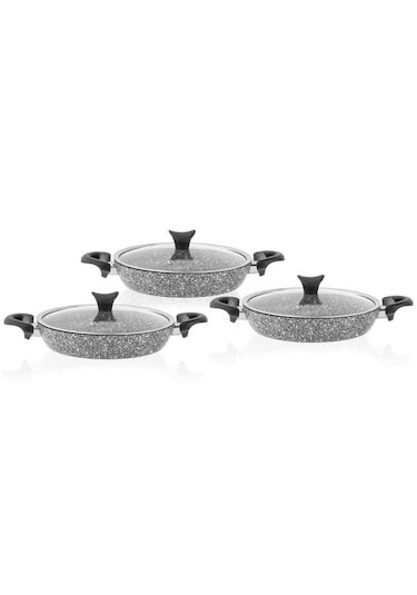 Taç Ultra Granit 3 Lü Omlet & Sahan Seti Gri TAÇ-3411