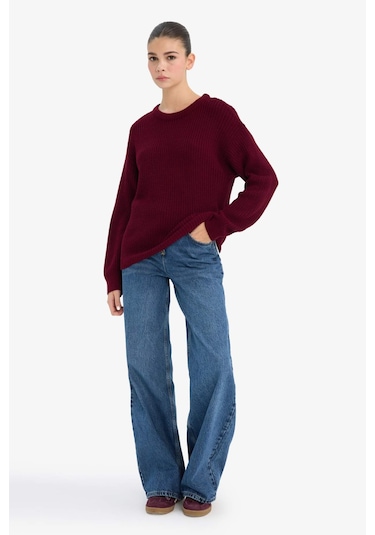 Defacto Regular Fit Bisiklet Yaka Selanik Kumaş Triko Kazak H6905az25wnbr196 Bordo-br196 Defacto Regular Fit Bisiklet Yaka Selanik Kumaş Triko Kazak H6905az25wnbr196 Bordo-br196