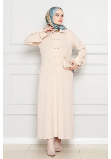 Cırt Cırtlı Oysho Elbise-bej-4485 Bej