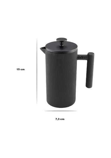 Bambum Linden - Döküm Demlik French Press 800 Ml Siyah Siyah