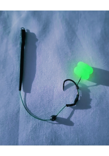 Glow Özellikli Çift Mısırlı Sazan Rig Takımı Gece Parlayan