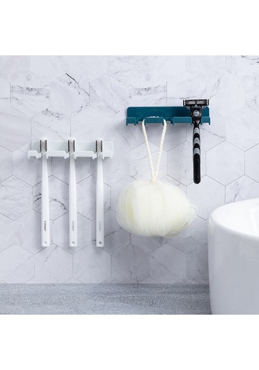 Konesam Köprücük, Diş Fırçası Ve Telefon İçin Duvar Bağcıklı Olmayan Otomatik Yapışkan Halka - Evde Mutfak, Banyo, Yatak Odası Saklama - Koyu Mavi Diğer