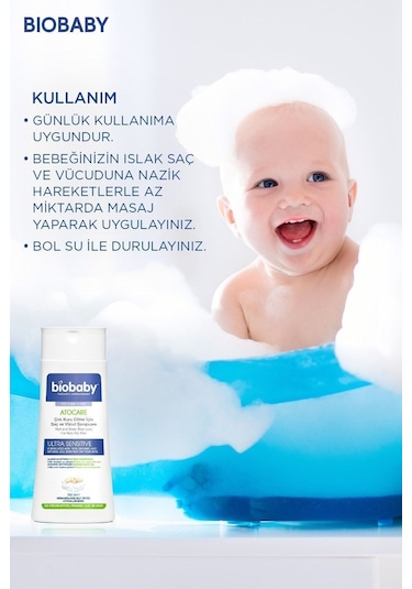 Biobaby Çok Kuru Ciltler Saç Ve Vücut Şampuanı 300 ml - Organik Zeytin Yağı Alman Papatyası Atopik Ciltler