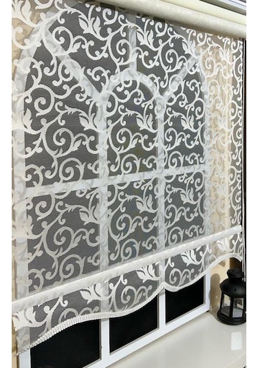 Çift Mekanizmalı Kirli Beyaz Tül Perde Ve Ekru Stor Perde Stb-103 Beyaz