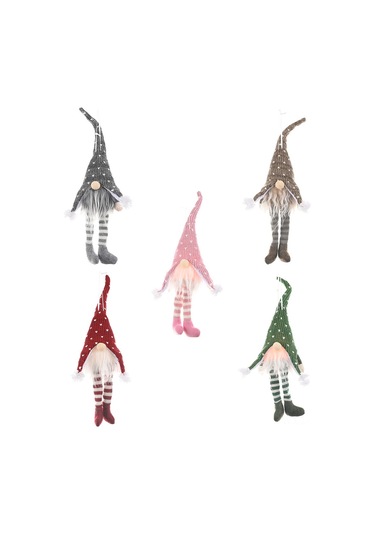 Springsun Noel Dekorasyonu: Aydınlatmalı Orman Baba Askılı Figür - Pembe Yaratıcı Yüzsüz Bebek Süs Eşyası