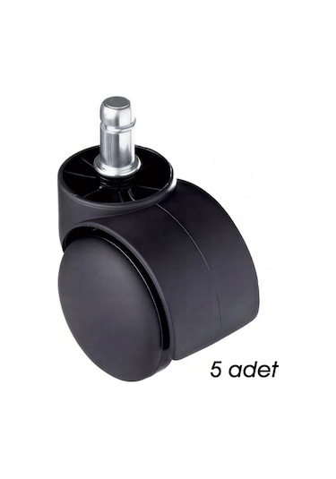 Ofisbazaar Yedek Sandalye Tekerleği 50 Mm 5'li Paket Siyah Siyah