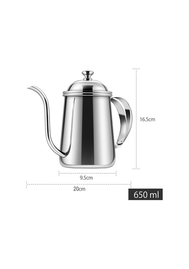 Ranyeek 650ml Paslanmaz Çelik El Çekirdekli Kahve Çekirgesi - Profesyonel Barista Fonksiyonu Ve Güzellikli Tasarım Gümüş