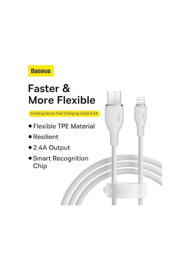 Baseus Pudding USB-A Lightning 2.4 A 1.2 M Hızlı Şarj Kablo