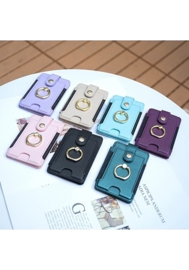 Trendooze Linjinxu Bfk03 Metal Halka Kart Çantası Cep Telefonu Sticker Mor Diğer