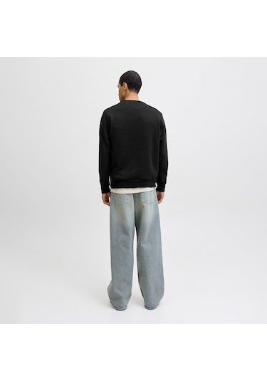 Jack&jones Makoto Crew Neck Erkek Siyah Yuvarlak Yaka Sweatshirt Siyah