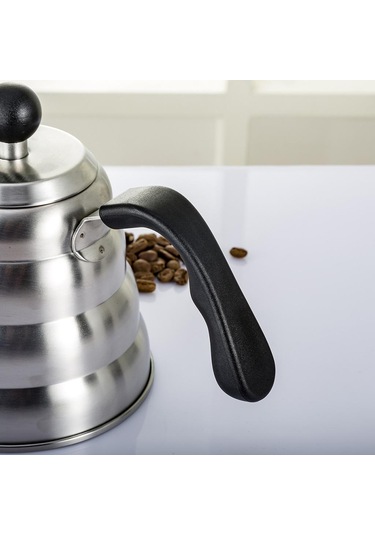 Homyl Paslanmaz Çelik Gooseneck Su Isıtıcısı Kahve 1,2-litre Gümüş