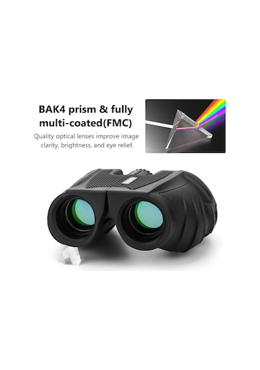 Wezone 12x Büyütme 25mm Lensli Bak4 Prisma Işık Geçirici Çift Gözlü Binokül, Outdoor, Kuş İzleme, Spor Etkinlikleri İçin Hafif Ve Dayanıklı