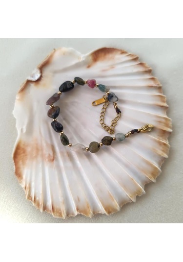 Bileklik Doğal Taşı 316l Kararmaz Çelik Hakiki Boncuklu Kadın Erkek Bilezik