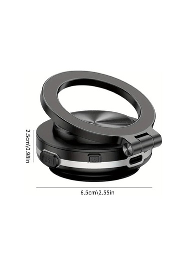 Gateesat Siyah 360 Derece Donen Manyetik Araba Telefon Tutucu Vakumlu Guclu Mıknatıs İphone Android