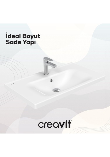 Creavit Eksen Etajerli Lavabo 80 Cm Beyaz Ek080-00cb00e-0000