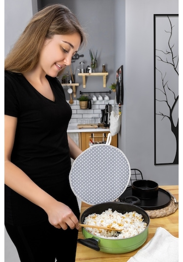 6 Parça Mutfak Seti & Mutfak Önlüğü , Fırın Eldiveni , 2li Tutacak , Organizer Poşetlik , Demlematikgri Puantiye