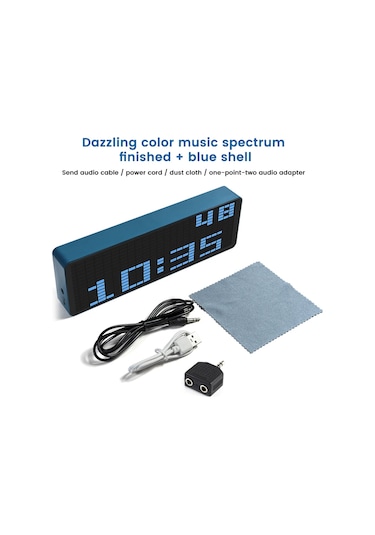 Aideepen Led Işık Stereo Müzik Spektrum Elektronik Saat - Araç Ses Seviyesi Göstergesi Vu Metrealtın Altın