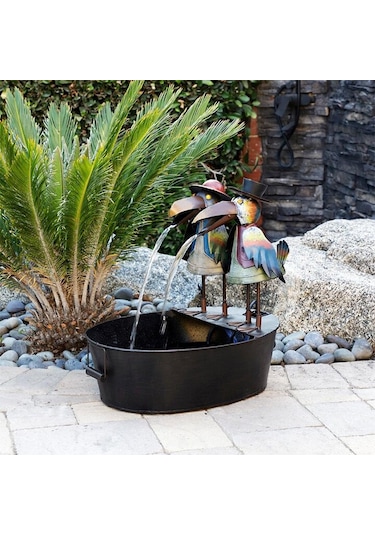 Geeksen Çeşme Avlu Sanat Dekorasyonu Su Akacak Özel Kalıp Reçine El Sanatları Yeni Ağaçkakan Açıldı