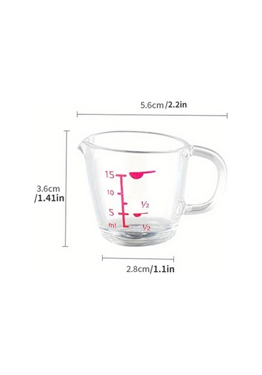 1 Adet Şeffaf Mini Ölçüm Kapları, Tak-çıkar Saplı Pişirme Ölçüm Kabı, İstiflenebilir Tasarım, Çoklu Ölçüm Ölçekleri Ve Ağızlık Diğer
