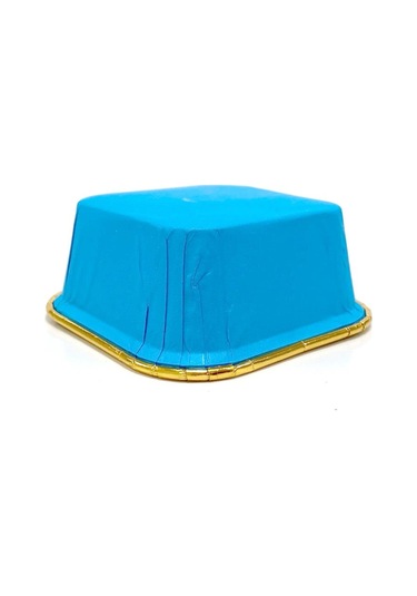 Dolphin Muffin Kare Kağıt Mavi Altın Cupcake Kek Kalıbı Kapsülü Kabı - 25 Adetlik 10 Paket Renkli