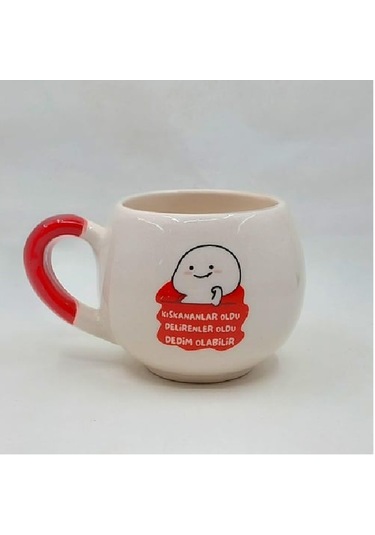 Kıskananlar Oldu Baskılı Kırmızı Kulplu Balon Kupa