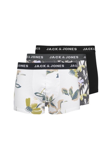 Jack & Jones Erkek Boxer 12273114 Siyah-beyaz-antrasit Siyah-beyaz-antrasit