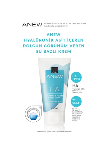 Avon Avon Anew Hyalüronik Asit İçeren Dolgun Görünüm Veren Su Bazlı Krem 50 ML + Gece Maskesi 75 ML + Serum 30 ML