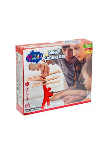 Play Wood Ahşap Denge Çubukları 2 Renk 21 Parça 36aylık+